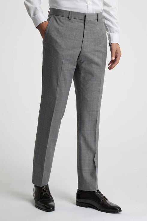INDUS GREY SOFT CHECK SLIM TRS-Suits-INDUS GREY SOFT CHECK SLIM TRS- Ted Baker Romania